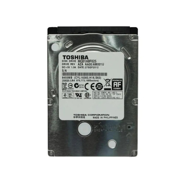 MQ01ABF025 - Toshiba 250GB 5400RPM SATA 6Gb/s 8MB Cache (512e) 2.5-inch Hard Drive