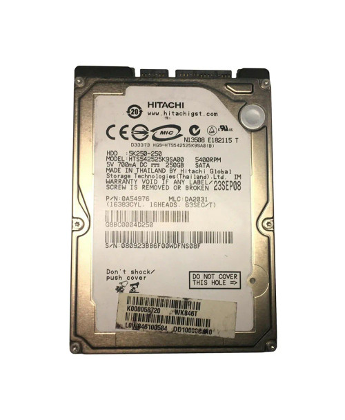 K000058720 - Toshiba 250GB SATA 1.5Gb/s 5400RPM 8MB Cache 2.5-inch Hard Drive