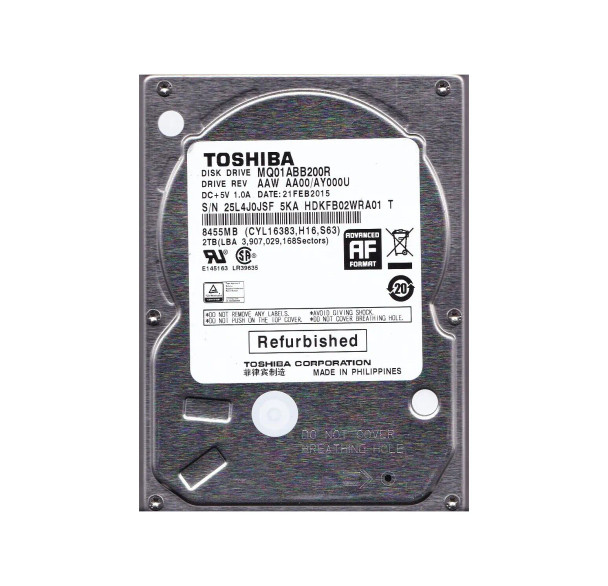 MQ01ABB200R - Toshiba 2TB 5400RPM SATA 3Gb/s 2.5-inch Hard Drive