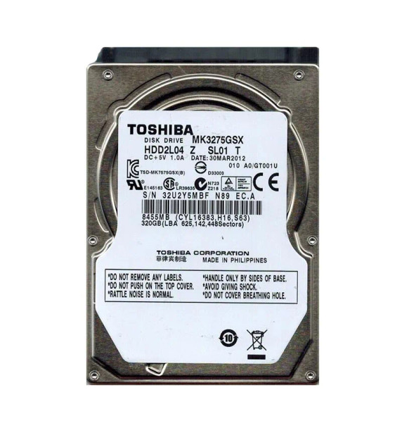 HDD2L04 - Toshiba 320GB 5400RPM SATA 3Gb/s 8MB Cache 2.5-inch Hard Drive