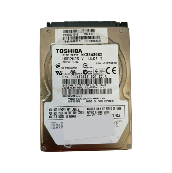 P000521240 - Toshiba 320GB 5400RPM SATA 3Gb/s 8MB Cache 2.5-inch Hard Drive