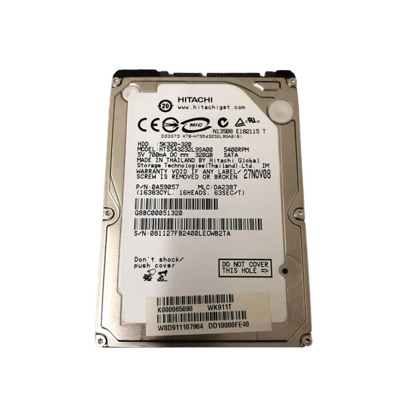 K000065090 - Toshiba 320GB 5400RPM SATA 3Gb/s 8MB Cache 2.5-inch Hard Drive