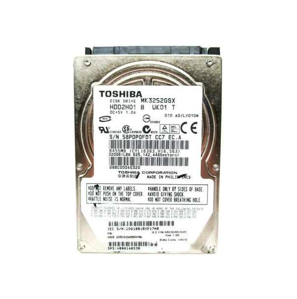 HDD2H01B - Toshiba 320GB SATA 1.5Gb/s 5400RPM 8MB Cache 2.5-inch Hard Drive