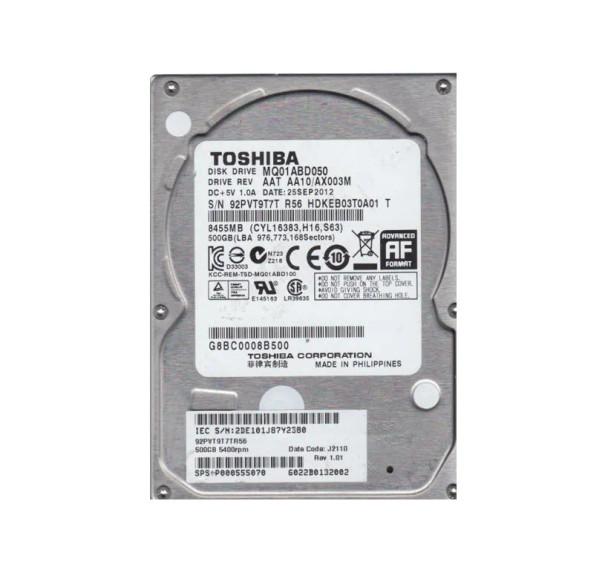 HDKEB03T0A01 - Toshiba 500GB 5400RPM SATA 3Gb/s 2.5-inch Hard Drive
