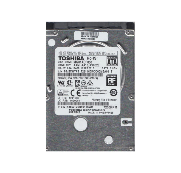 HDKCC00M6A01 - Toshiba 500GB 7200RPM SATA 6Gb/s 2.5-inch Hard Drive