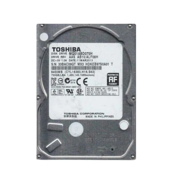 HDKEB97 - Toshiba 750GB 5400RPM SATA 3Gb/s 8MB Cache 2.5-inch Hard Drive