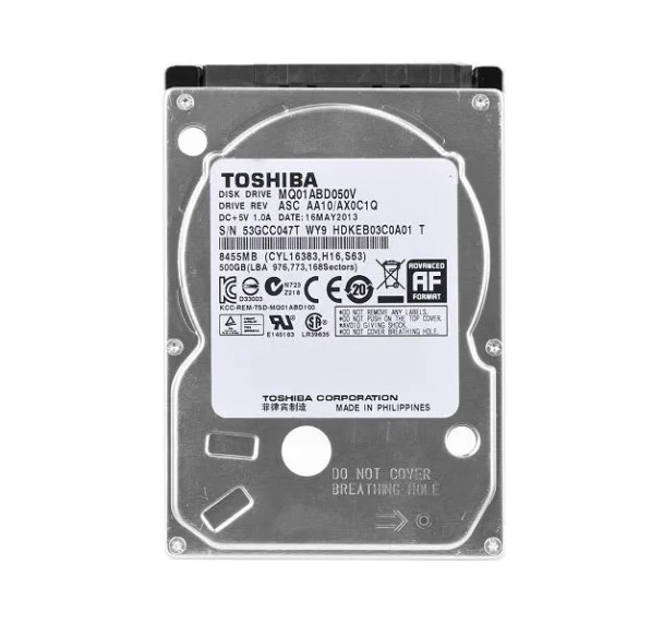 MQ01ABD050V - Toshiba MQ01ABD Series 500GB 5400RPM SATA 3Gb/s 8MB Cache 2.5-inch Hard Drive