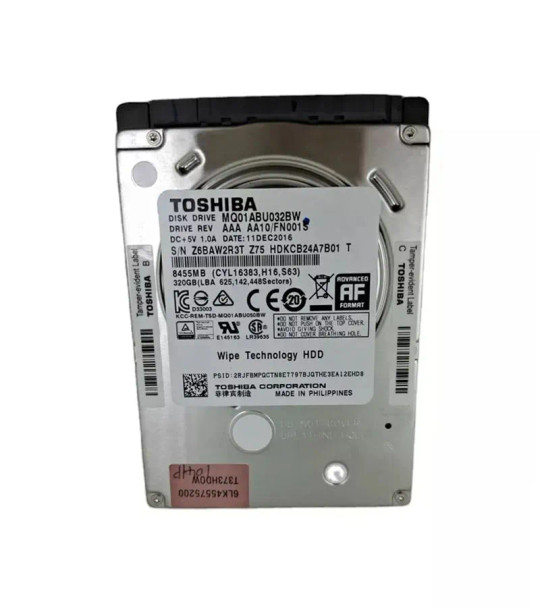 MQ01ABU032BW - Toshiba MQ01ABU-BW Series 320GB 5400RPM SATA 6Gb/s 8MB Cache (512e) 2.5-inch Hard Drive