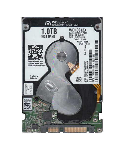 WD10S12X - Western Digital Black 1TB 5400RPM SATA 6Gb/s 16MB Cache 16GB NAND Flash 2.5-inch Hybrid Hard Drive