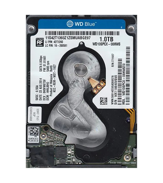 WD10SPCX-08HWS - Western Digital Blue 1TB 5400RPM SATA 6Gb/s 16MB Cache 2.5-inch Hard Drive