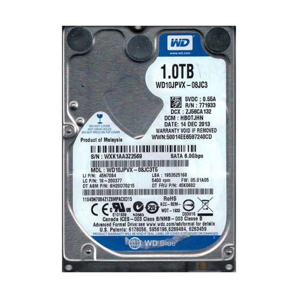 WD10JPVX-08JC3T5 - Western Digital Blue 1TB 5400RPM SATA 6Gb/s 8MB Cache 2.5-inch Hard Drive