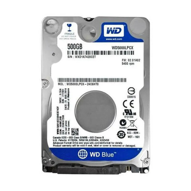 WD5000LPCX-24C6HT0 - Western Digital Blue 500GB 5400RPM SATA 6Gb/s 16MB Cache (RoHS) 2.5-inch Hard Drive