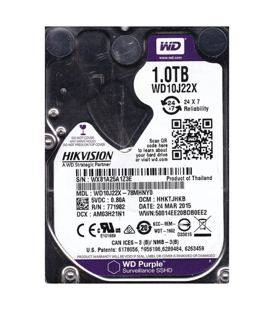 WD10J22X-78MHNY0 - Western Digital Purple 1TB 5400RPM SATA 6Gb/s 16MB Cache 2.5-inch Hard Drive