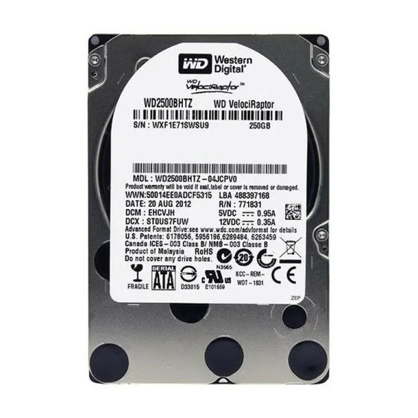 WD2500BHTZ - Western Digital VelociRaptor 250GB 10000RPM SATA 6Gb/s 64MB Cache (RoHS) 2.5-inch Hard Drive