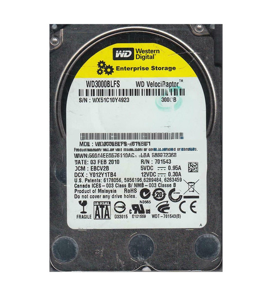 WD3000BLFS-01YBU1 - Western Digital VelociRaptor 300GB 10000RPM SATA 3Gb/s 16MB Cache 2.5-inch Hard Drive