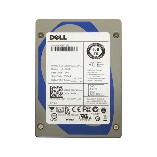 F06P1 - Dell 1.6TB SAS 6Gb/s MLC 2.5-inch Solid State Drive