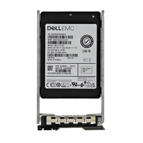 CRNPH - Dell PM1643a 3.84TB SAS III 12Gb/s Read Intensive MLC (512e) 2.5-inch Solid State Drive