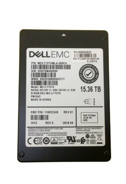 118033345 - EMC 15.36TB SAS 12Gb/s 2.5-inch Solid State Drive with Tray