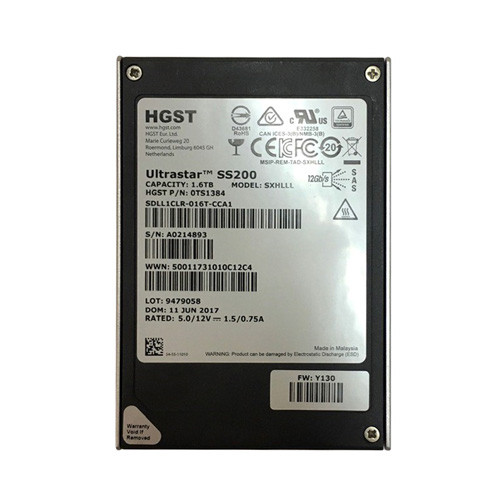 0TS1384 - Hitachi Ultrastar SS200 1.6TB SAS 12Gb/s Mixed Used MLC (SE) 2.5-inch Solid State Drive