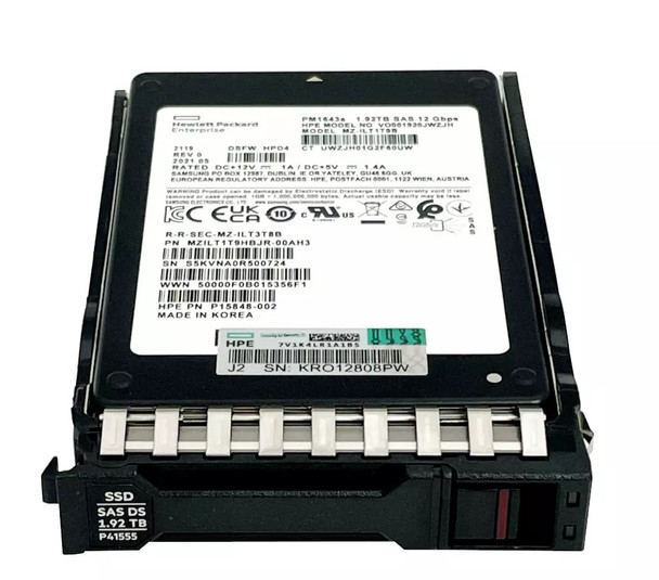 P41555-001 - HPE 1.92TB SAS 12Gb/s Triple-Level Cell Read Intensive 2.5-inch Solid State Drive with Basic Carrier for ProLiant ML350 Gen11