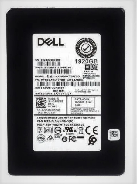 MTFDDAK1T9TDD-1AT1ZABDA - Micron 1.92TB SATA 6Gb/s 2.5-inch Solid State Drive Dell Oem