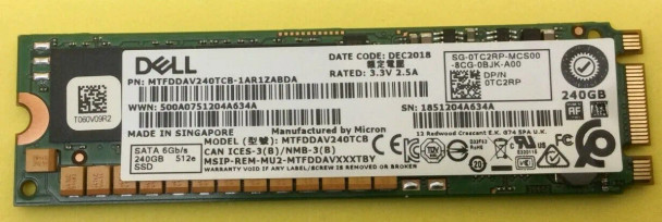 MTFDDAV240TCB-1AR1ZABDA - Micron 240GB SATA III 6Gb/s TLC M.2 2280 Solid State Drive