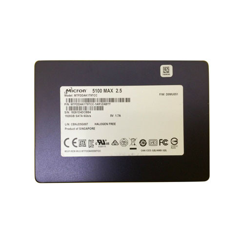MTFDDAK1T9TCC - Micron 5100 MAX 1.92TB SATA 6Gb/s 3D NAND TLC 2.5-inch Solid State Drive