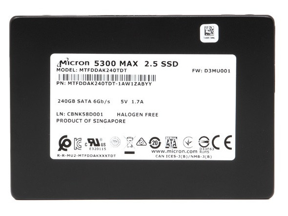 MTFDDAK240TDT-1AW1ZA - Micron 5300 Max Series 240GB SATA 6Gb/s Triple-Level Cell 3D NAND 2.5-inch Solid State Drive