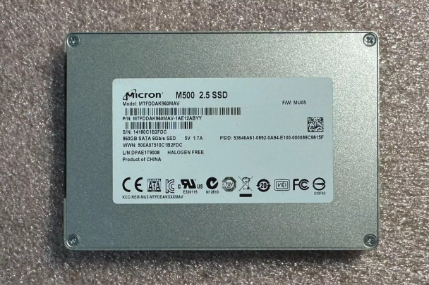 MTFDDAK960MAV-1AE12ABYY - Micron M500 960GB SATA 6Gb/s MLC (SED) 2.5-inch Solid State Drive
