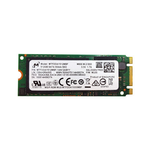 MTFDDAY512MBF-1AN12ABYY - Micron M600 Series 512GB SATA 6Gb/s Read Intensive MLC M.2 2260 Solid State Drive