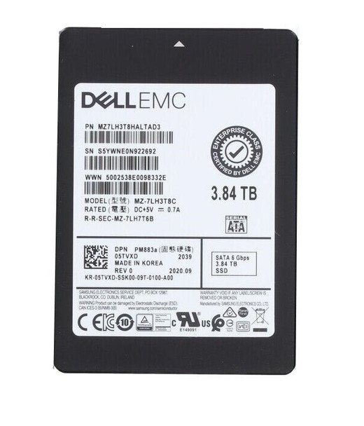 MZ7LH3T8HALTAD3 - Samsung 3.84TB SATA 6Gb/s Read Intensive TLC 2.5-inch Solid State Drive