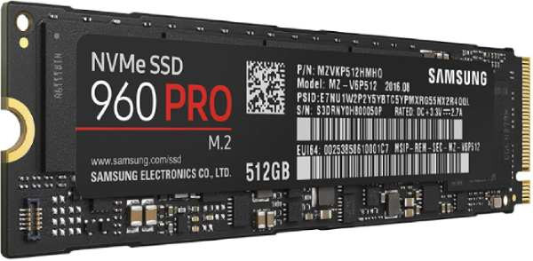 MZ-V6P512 - Samsung 960 PRO 512GB PCI-Express Gen 3.0 x4 NVMe MLC (AES 256-Bit / TCG Opal 2.0) M.2 2280 Solid State Drive