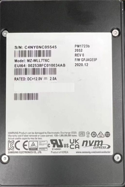 MZ-WLL15TC - Samsung PM1723B 15TB PCI Express NVMe 2.5-In Solid State Drive Emc Oem