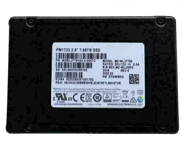 MZWLJ7T6HALA-0007C - Samsung PM1733 Series 7.68TB PCI Express NVMe 4.0 x4 Dual Port 2.5-inch Solid State Drive