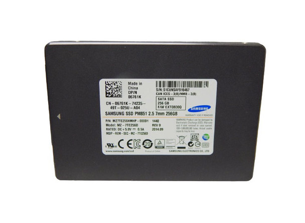 MZ7TE256HMHP-000D1 - Samsung PM851 Series 256GB SATA 6Gb/s TLC (AES 256-Bit) 2.5-inch Solid State Drive