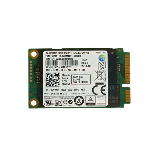 MZMTE512HMHP-000D1 - Samsung PM851 Series 512GB SATA 6Gb/s TLC (AES 256-bit) mSATA Solid State Drive