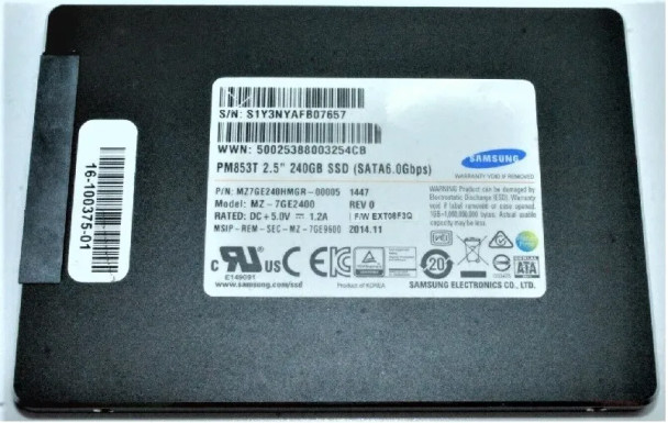 MZ-7GE2400 - Samsung PM853T 240GB SATA 6Gb/s TLC (PLP) 2.5-inch Solid State Drive