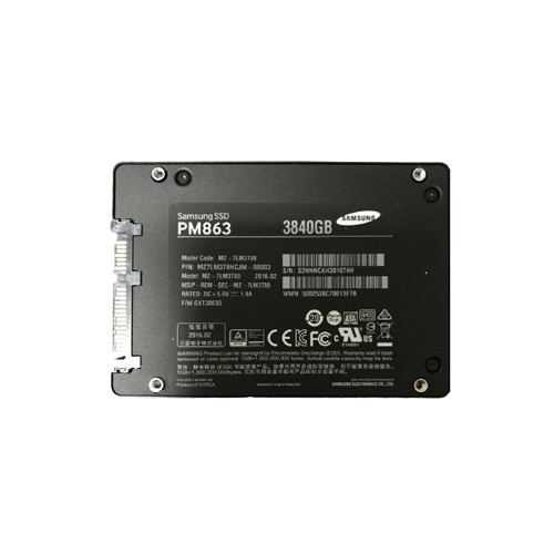 MZ-7LM3T8E - Samsung PM863 Series 3.84TB SATA 6Gb/s TLC Read Intensive (AES 256-bit / PLP) 2.5-inch Solid State Drive