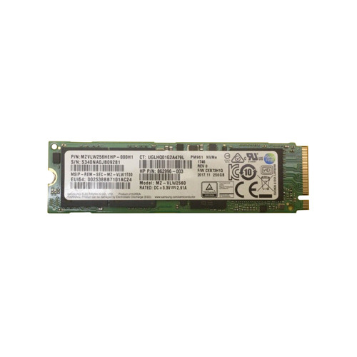 MZVLW256HEHP - Samsung PM961 256GB PCI-Express 3.0 x4 NVMe MLC M.2 2280 Solid State Drive