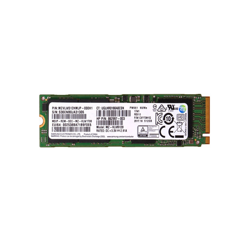 MZVLW512HMJP-000H1 - Samsung PM961 Series 512GB Triple-Level Cell PCI Express NVMe 3.0 x4 M.2 2280 Solid State Drive