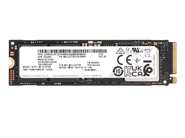 MZVL21T0HCLR-00BD1 - Samsung PM9A1 Series 1TB PCI Express NVMe 4.0 x4 V NAND M.2 2280 Solid State Drive Dell Oem