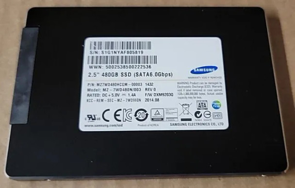 MZ7WD480HCGM-00003 - Samsung SM843Tn DC Series 480GB SATA 6Gb/s Read Intensive MLC (SED) 2.5-inch Solid State Drive