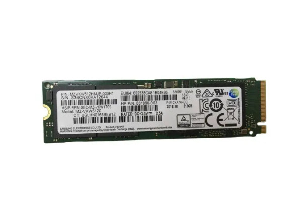 MZVKW512HMJP-000H1 - Samsung SM961 512GB PCI-Express 3.0 x4 NVMe MLC M.2 2280 Solid State Drive