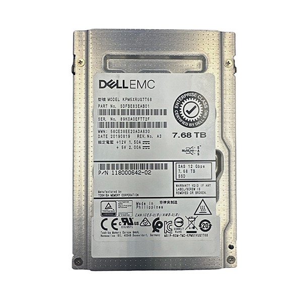 SDFBE83EAB01 - Toshiba PM5-R 7.68TB SAS 12Gb/s Triple-Level Cell Read-intensive Hot-Pluggable 512e 2.5-In Solid State Drive