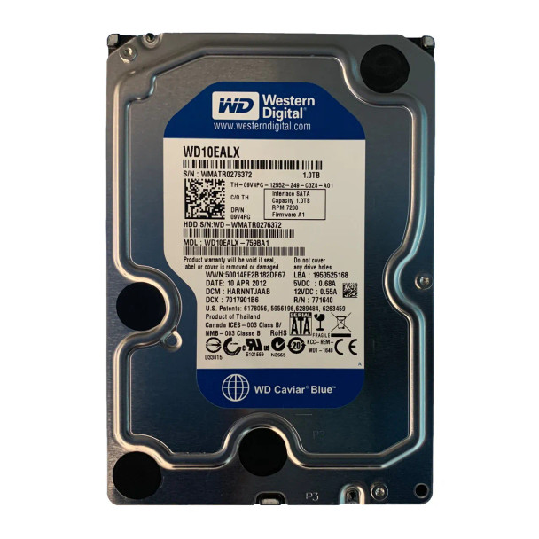 9V4PG - Dell 1TB 7200RPM 32MB Cache SATA 6Gb/s 3.5-inch Low Profile (1.0inch) Hard Drive