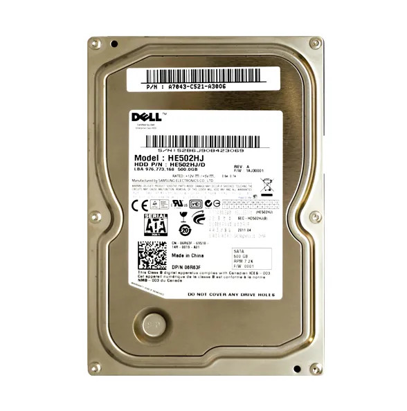 6R63F - Dell 500GB 7200RPM SATA 3Gb/s 16MB Cache 3.5-inch Hard Drive
