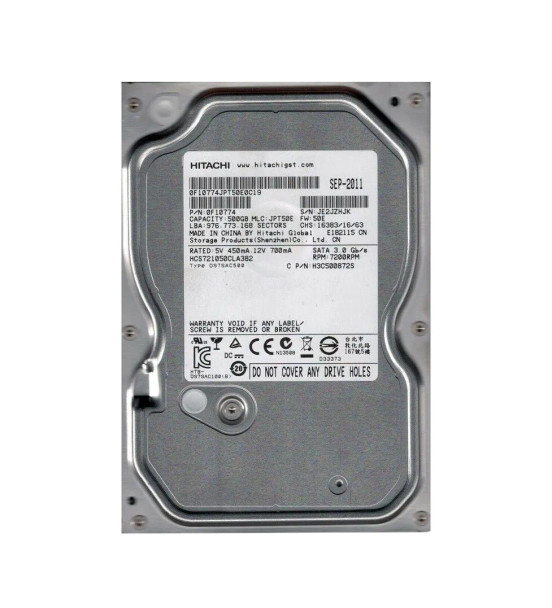 HCS721050CLA382 - HGST CinemaStar 7K1000.C Series 500GB 7200RPM SATA 3Gb/s 8MB Cache 3.5-inch Hard Drive