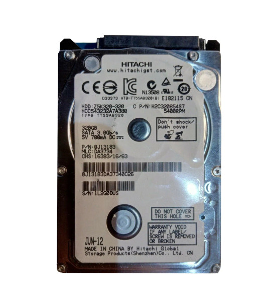0J13183 - HGST CinemaStar Z5K320 Series 320GB 5400RPM SATA 3Gb/s 8MB Cache (512) (CE) 2.5-inch Hard Drive