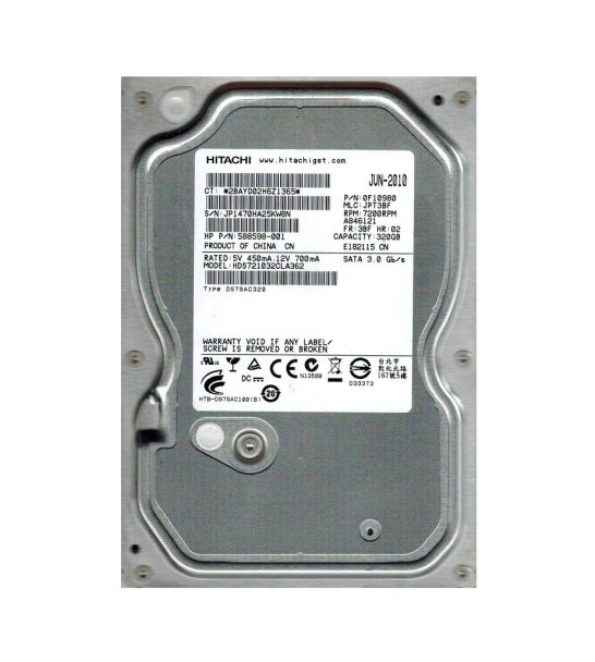 HDS721032CLA362 - HGST Deskstar 7K1000.C 320GB 7200RPM 16MB Cache SATA 3Gb/s 3.5-inch Hard Drive