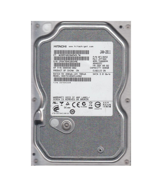 0F13652 - HGST Deskstar 7K1000.C Series 320GB 7200RPM SATA 3Gb/s 16MB Cache 3.5-inch Hard Drive